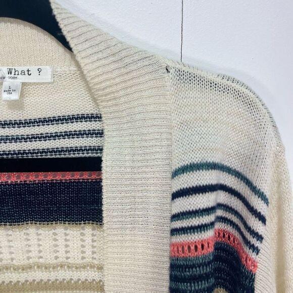 Say What  Fair Isle Knit Cardigan Open Sweater Womens Sz L - Picture 7 of 16